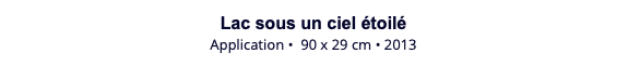 Lac sous un ciel étoilé Application • 90 x 29 cm • 2013