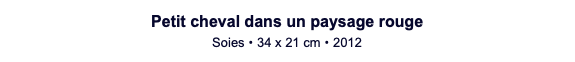 Petit cheval dans un paysage rouge Soies • 34 x 21 cm • 2012